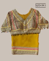 Mustard DesignerOrganza saree
