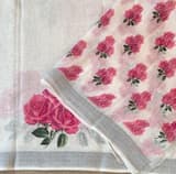Floral printed handloom lenin saree