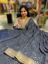 Midnight Blue Georgette Sequence saree SS50515