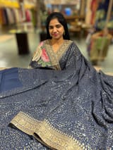 Midnight Blue Georgette Sequence saree SS50515
