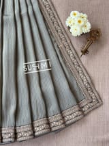 Dark Olive Banarasi tonchoi with pen kalamkari Blouse : D62F022