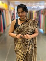 Black Banarasi Brocade Katan silk Saree : S62124