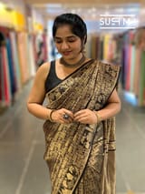 Black Banarasi Brocade Katan silk Saree : S62124