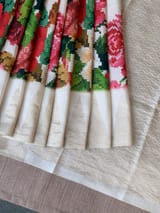 Half white Designer printed kanchi soft silk saree with temple border SS50370