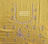 Yellow Pure Satin Georgette Saree