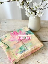 Pure lenin saree with statement Pichwai Print