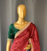 Burgundy Pure Handloom Tussar Saree