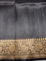 Black Premium Kora Banarasi Saree with heavy weaving  Border
