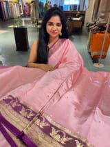 Pastel Pink Poona Silk Saree