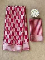 Ruby Pink Banarasi chinia brocade saree SS5093