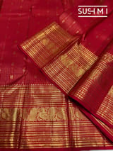 Red Stripes monotone look Vintage Kanjeevaram : S62F124