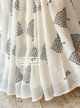 Floral printed handloom lenin saree
