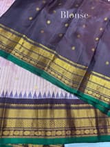 Pastel Pink vintage checks Gadwal Silk Saree : S62F213