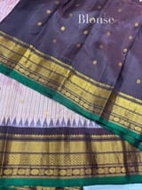 Pastel Pink vintage checks Gadwal Silk Saree : S62F213
