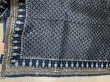 Kareena Kapoor Inspired Indigo Pure Organza Printed Saree with Handwork border and Blouse SS50313