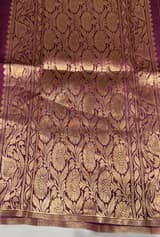 Wine Borderless Poona Silk Saree