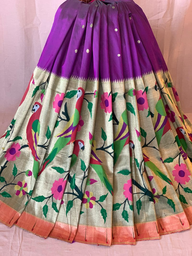 Violet Pure Paithani lehanga : S62F133