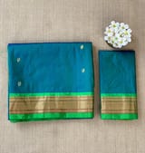 Peacock Blue Pure handloom yeola pythani Saree