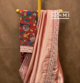 Maroon Banarasi tonchoi with pen kalamkari Blouse : D62F025