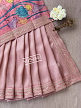 Dusty Pink Banarasi tonchoi with pen kalamkari Blouse : D62F020