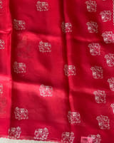 Red Premium Handloom Designer Tissue saree with exquisite embroidery