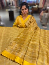 Yellow Tissue saree with kanchi silk embroidered blouse