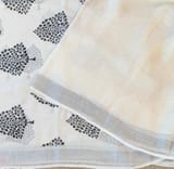 Floral printed handloom lenin saree