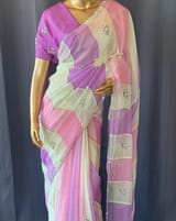Multi colour Georgette Saree with handwork
