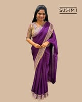 Purple DesignerOrganza saree SS50249