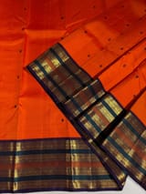 Orange Vintage Kanjeevaram Saree with meenakari Borders SS50166
