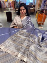 Blue Handloom Tissue Saree