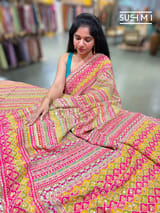 Printed crepe silk with allover sequnce : S62F127