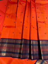 Orange Vintage Kanjeevaram Saree with meenakari Borders SS50166