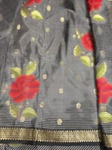 Banarasi silk stripes with embroidery SS50207