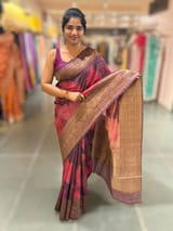 Wine Printed Tussar Tissue Saree SS50453