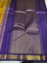 Mustard checks kanjeevaram saree SS50146