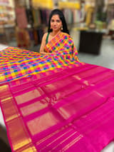 Multi color checks kanjeevaram saree SS50148