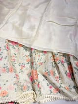 Ivory Chinnon saree with allover petite point embroidery SS50518