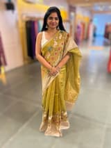Lime Green Designer Tissue Saree SS50202