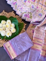 Lilac Banarasi paithani Ektara Tissue Saree : D62F003
