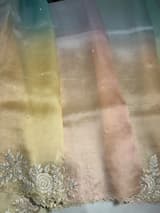 Ombre dyed Pure Organza Saree with parsi gara embroidery SS50282