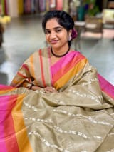 Golden Beige Embroidered Tussar Saree SS50473