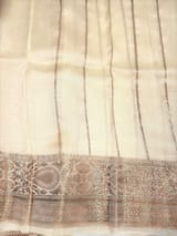 Navy & Beige Combo Kora Banarasi Saree with Meenakari Kaduwa woven motifs