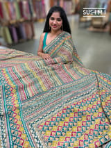 Printed crepe silk with allover sequnce : S62F129