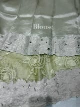 Apple green  Designer Tissue with embroidery