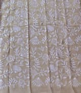 Lilac Organza Saree with tissue cutwork Rose border