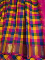Multi color checks kanjeevaram saree SS50148