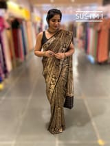 Black Banarasi Brocade Katan silk Saree : S62124