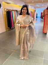Earthy Tone Handloom Tissue Saree