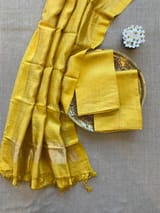 Mustard  Banarasi Handloom Chiniya Silk 3-pc Suit Set SS50589